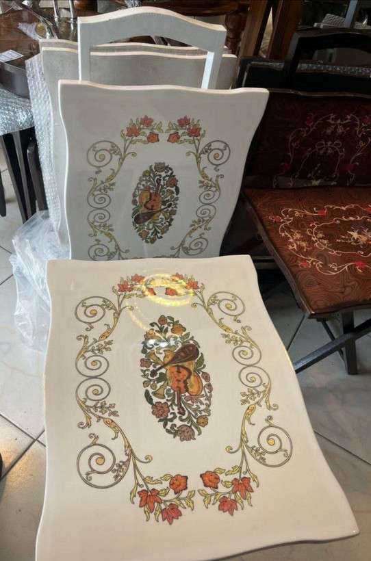 میز عسلی تاشو سفید طرح گیتار