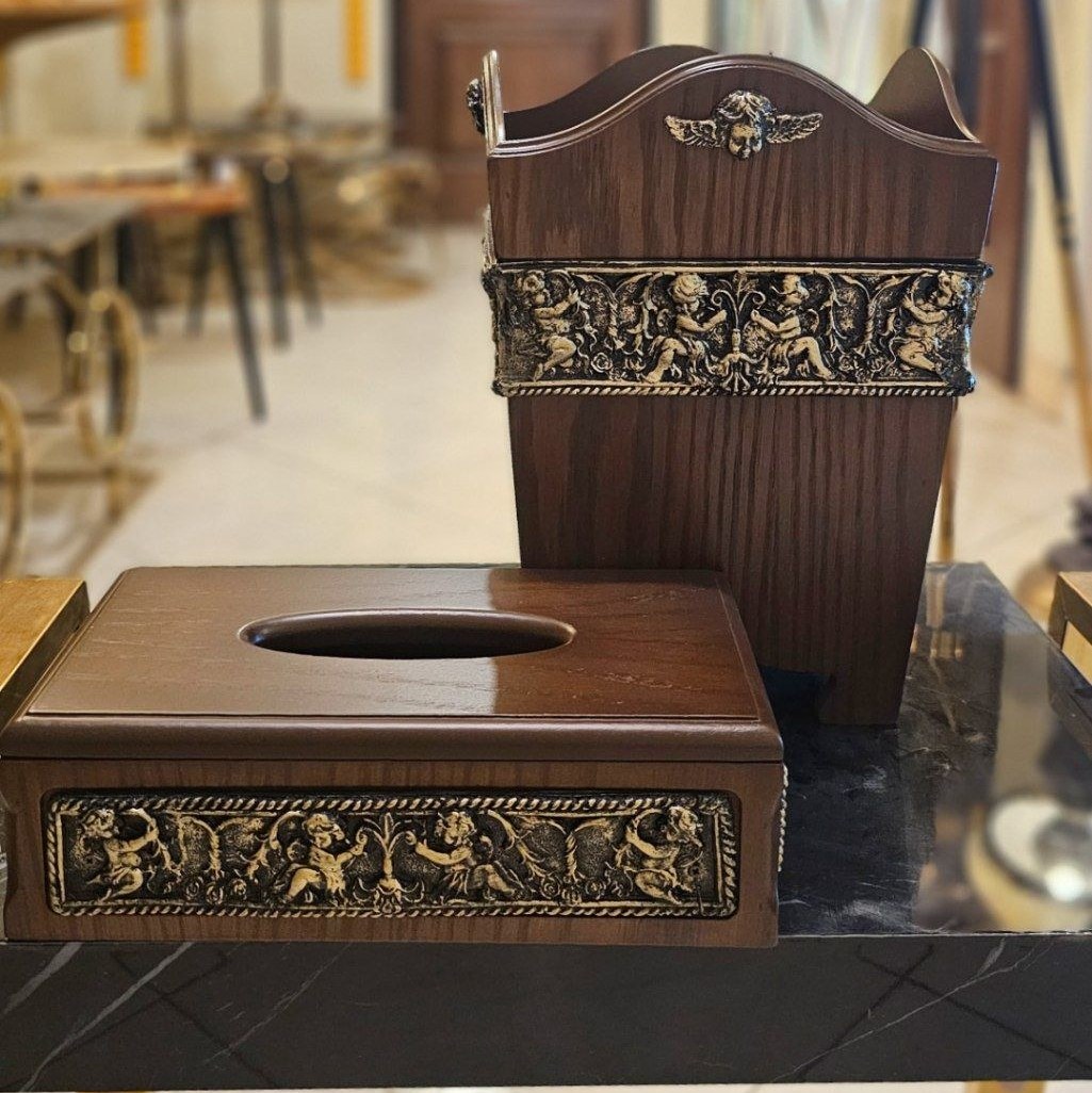 سطل و جا دستمال کاغذی چوبی برند والتر کد M310