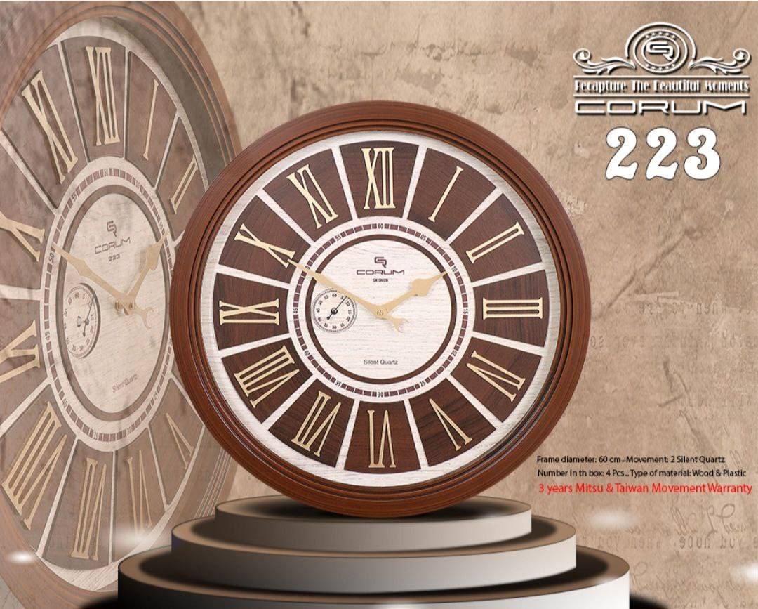 ساعت دیواری گرد _ ساعت دیواری گرد کوروم قطر 60 - کد 223