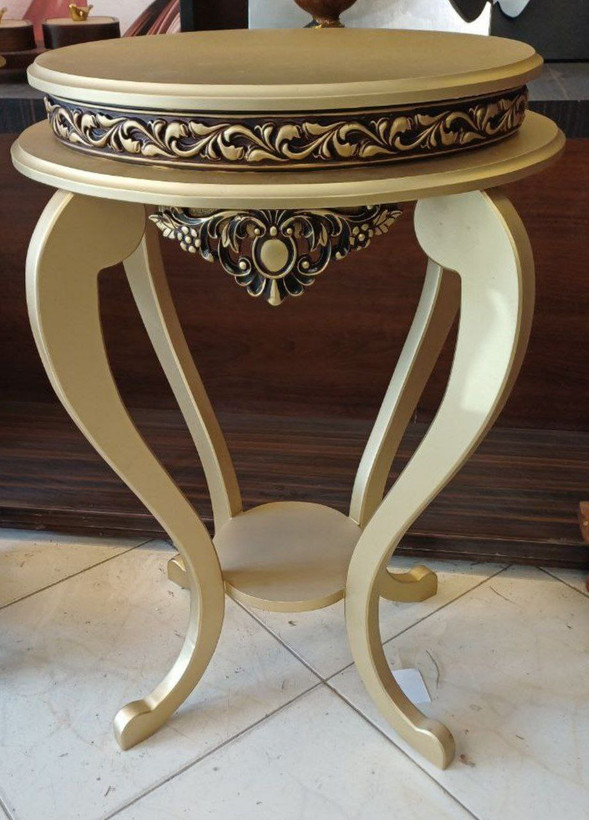 میز تلفن بیضی طلایی (MDF)