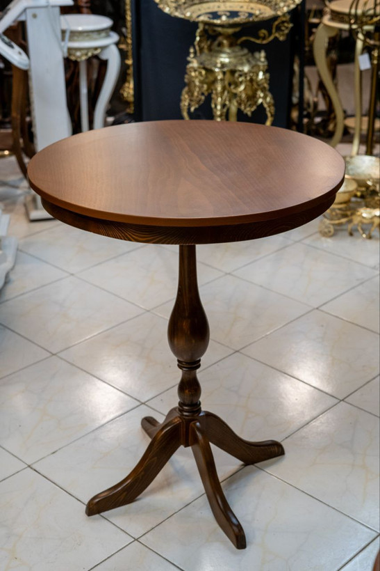 میز تلفن چوبی گرد قطر 68 / میز تلفن MDF / میز آباژور