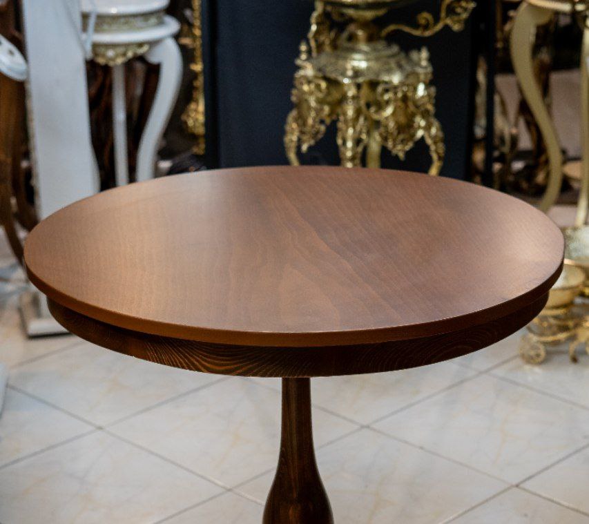 میز تلفن چوبی گرد قطر 68 / میز تلفن MDF / میز آباژور